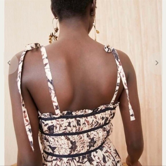 ULLA JOHNSON Indah Tie-Shoulder Printed Midi Dress NWT Sz 8 - Picture 2 of 10